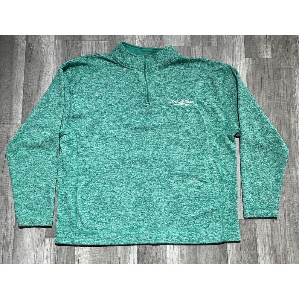 Vintage Lakeside Ohio Quarter Zip Green Heathered Size XL Jacket